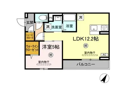 CHERIE MAISON明野(1LDK/3階)の間取り写真