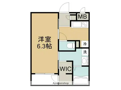 G-STAGE大道(1K/3階)の間取り写真