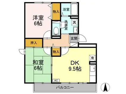こくが上野坂(2DK/3階)の間取り写真
