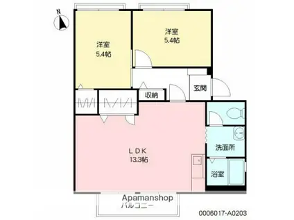 フレグランスSAWADA(2LDK/2階)の間取り写真