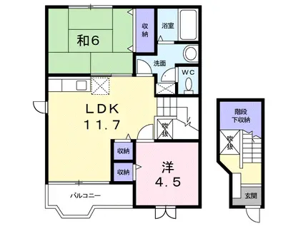 セレーネ310B(2LDK/2階)の間取り写真