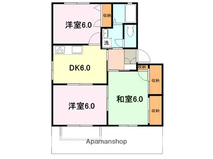 ソレーユA(3DK/1階)の間取り写真