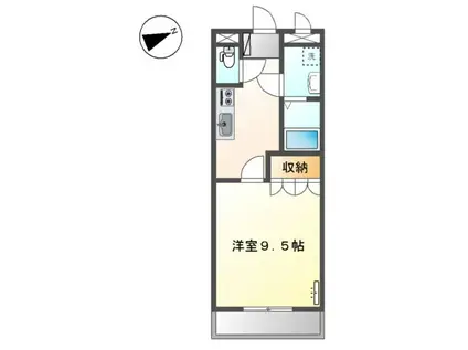 メルヴェール(1K/1階)の間取り写真