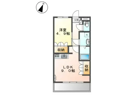 サングリーンズ(1LDK/3階)の間取り写真
