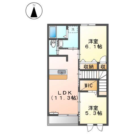サンエルシオンⅢ(2LDK/2階)の間取り写真