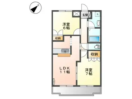 グランディール2005(2LDK/2階)の間取り写真