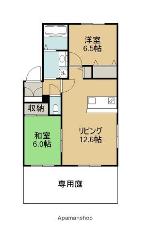 ディアス佐野(2LDK/1階)の間取り写真