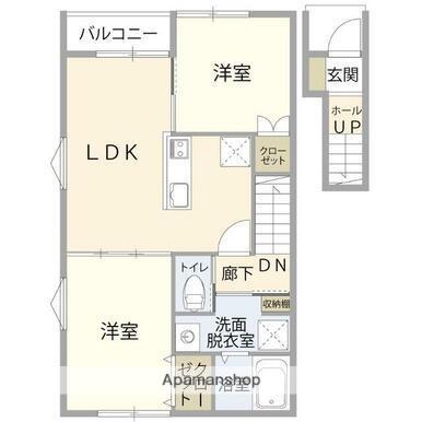 イルミナーレ原新町(2LDK/2階)の間取り写真