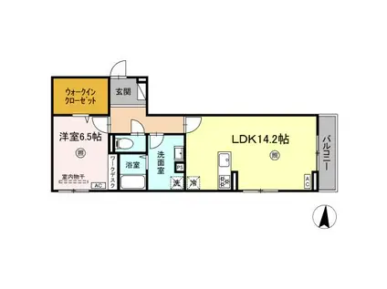 D-ROOM長浜(1LDK/3階)の間取り写真
