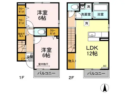 プレジール堂園III(2LDK/1階)の間取り写真