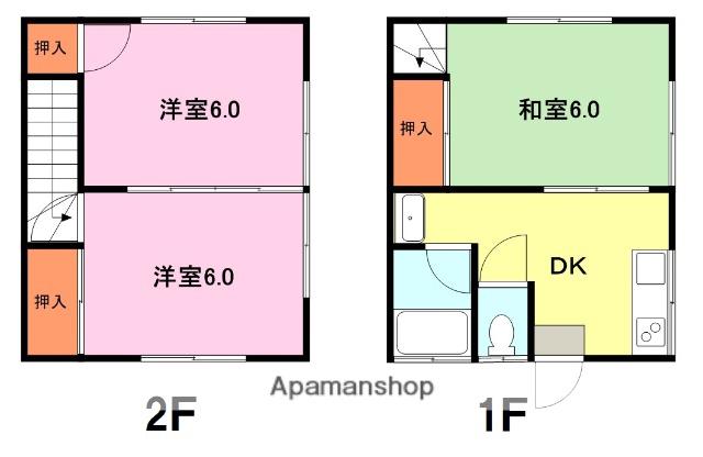 岩本アパート鶴崎(3DK/1階)の間取り写真