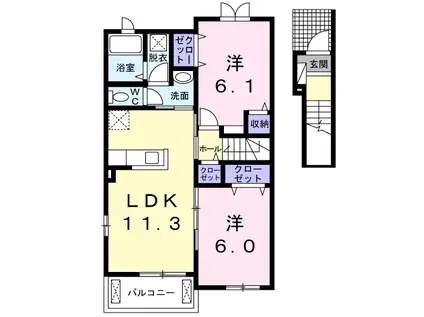 シャルマン3(2LDK/2階)の間取り写真