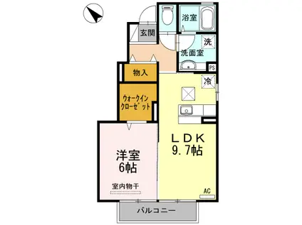 ハピーハイツATOM(1LDK/1階)の間取り写真