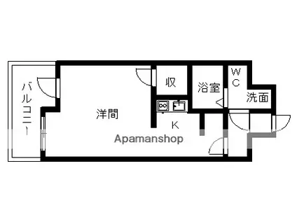 ひまわり21(ワンルーム/4階)の間取り写真
