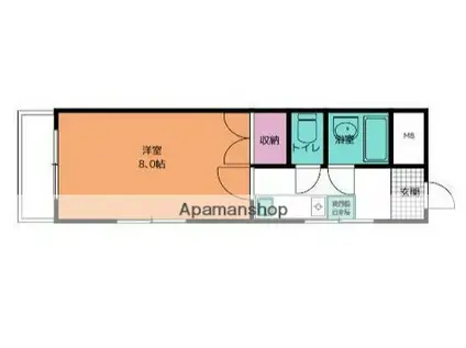 エーデル桜ヶ丘(1K/2階)の間取り写真
