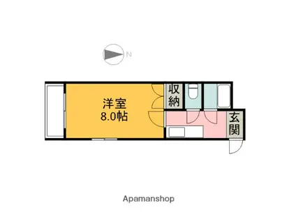 エーデル桜ヶ丘(1K/2階)の間取り写真