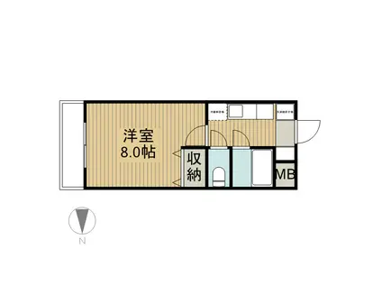 ブルーム石垣(1K/3階)の間取り写真