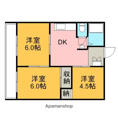 第5森崎ビル(3DK/2階)の間取り写真