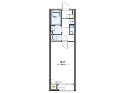 レオネクストカーサ大和Ⅱ(1K/2階)の間取り写真