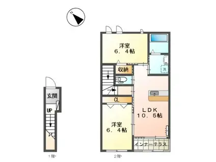 ベルフォーレ・アイリスⅡ(2LDK/2階)の間取り写真