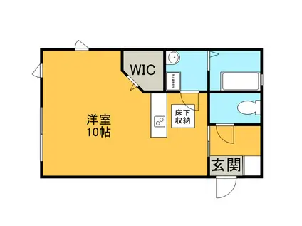 カーサディヴェルテンテ(ワンルーム/1階)の間取り写真