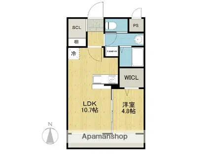 スカイメゾン石垣(1SLDK/1階)の間取り写真