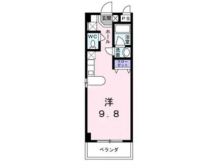 サンライズヒルズ(ワンルーム/4階)の間取り写真