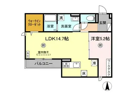 DWELL石垣東(1LDK/1階)の間取り写真