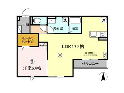 DWELL石垣東(1LDK/2階)の間取り写真