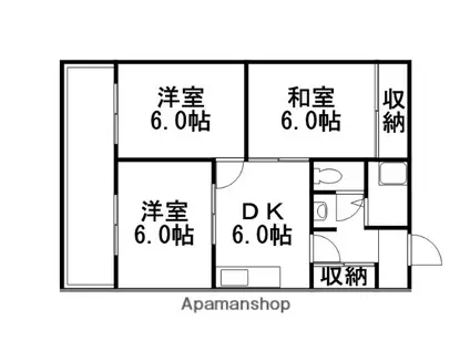 KTビル(3DK/5階)の間取り写真