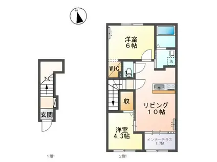 エス・ハウス(2LDK/2階)の間取り写真