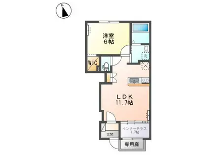 エス・ハウス(1LDK/1階)の間取り写真