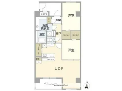 LA MINA(2LDK/2階)の間取り写真