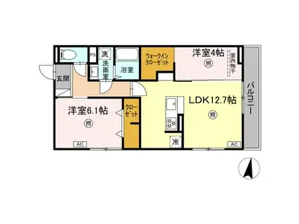 PREMILIFE石垣西(2LDK/3階)の間取り写真