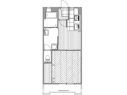 外苑レジデンス(1DK/9階)の間取り写真
