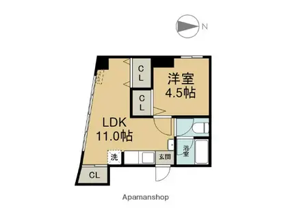東海ビル(1LDK/4階)の間取り写真