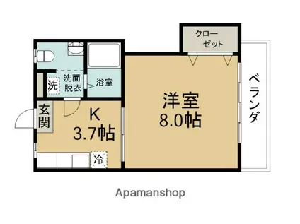 メゾン舞鶴(1K/2階)の間取り写真