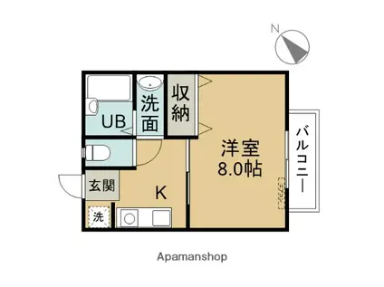 フローベルあべ(1K/1階)の間取り写真