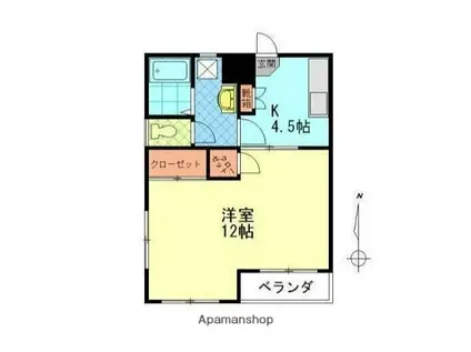 シャトレ原新町(1K/2階)の間取り写真