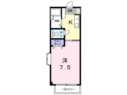 宮の前AP(1K/1階)の間取り写真