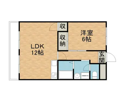 アーバンハイツさくら(1LDK/4階)の間取り写真