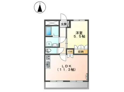グレイスヴィラⅠ(1LDK/1階)の間取り写真