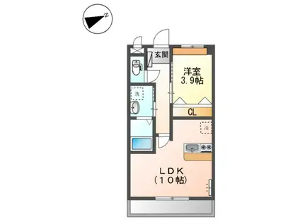 ラヴィータ(1LDK/2階)の間取り写真