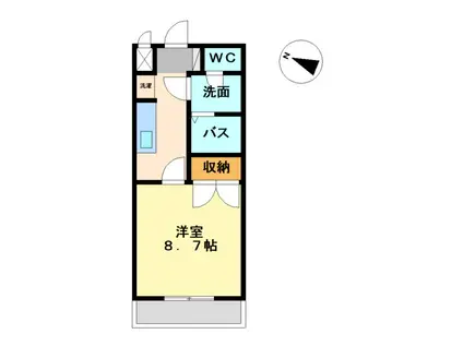 カラブニン(1K/1階)の間取り写真