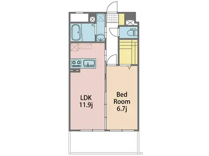 アベニュー花の木(1LDK/2階)の間取り写真