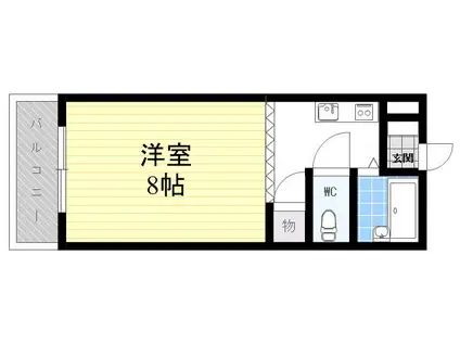 フラワーレジデンス(1K/3階)の間取り写真