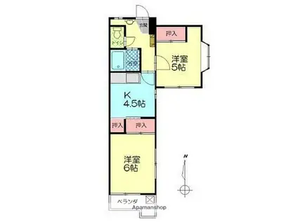 アンシャンテ長浜Ⅱ(2K/3階)の間取り写真