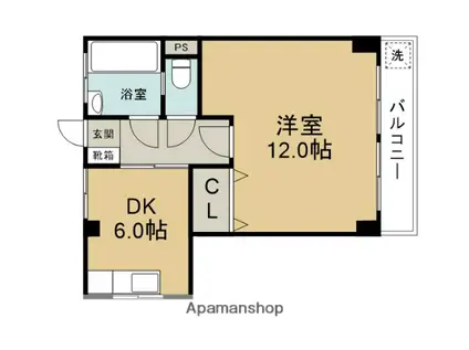 セカンドステージ(1DK/5階)の間取り写真