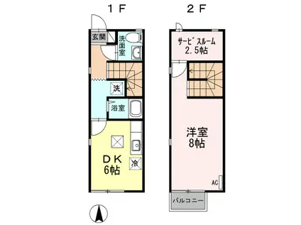ケイハイム岩田町(1SDK)の間取り写真