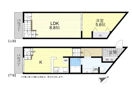 REGINA滝尾(1LDK/2階)の間取り写真